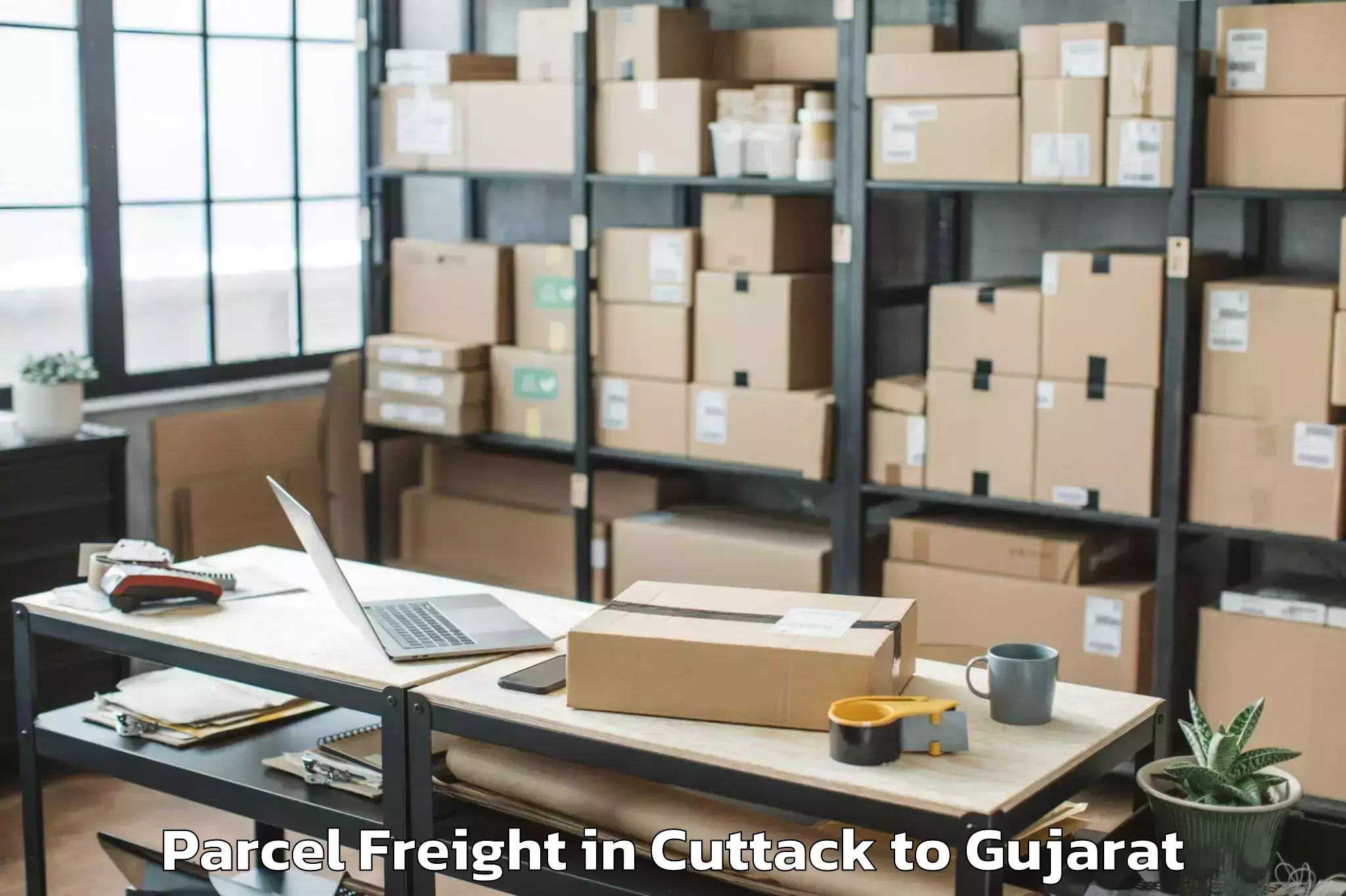 Reliable Cuttack to Bhanvad Parcel Freight